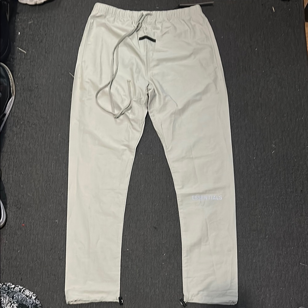 Essentials Cream Sweatpants with Elastic Waistband and Relaxed Fit